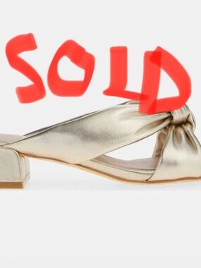 stuart weitzman playa 35 knot gold leather slide sandals size 7 new retail 495$